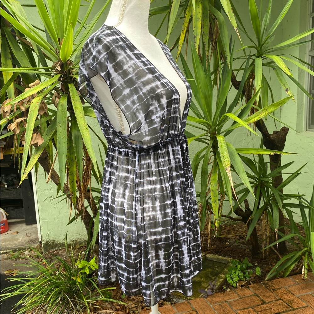 OP Sheer Swim Black and White Cover Up